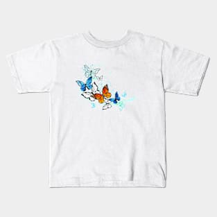 Artistic Morpho and Monarchs Butterflies Kids T-Shirt